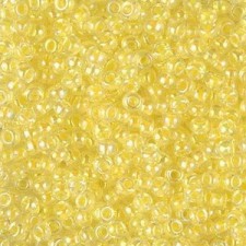Miyuki rocailles Perlen 8/0 - Light yellow lined crystal ab 8-273